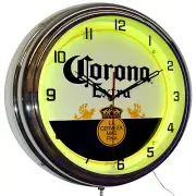 16" Corona Extra Beer Sign Neon Clock Man Cave Garage Bar Decor (Yellow)