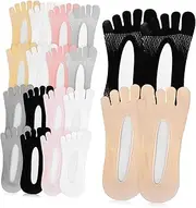 [GLSTOY] 10 Pairs Ladies Toe Compression Socks Female Toe Compression Socks Orthotoe Compression Socks Full Toe Yoga Socks Separator Socks Five Toes Compression Socks No Show Toe Socks