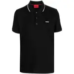 [Hugo] Hugo Logo-print Cotton Polo Shirt M BLACK