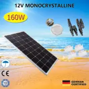 18V 160W Mono Solar Panel Kit Caravan Boat Camping Power Battery Charging Home