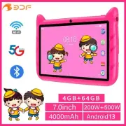 BDF 7 Inch Kids Tablet Android 13 4GB RAM 64GB ROM Dual Camera 4000mAh 5G WiFi