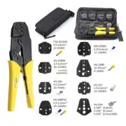 Insulated Cable Connectors Terminal Ratchet Crimping Wire Crimper Plier Tool Set