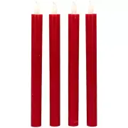 Northlight Set of 4 Red LED Flickering Flameless Taper Christmas Candles 9.75"