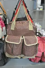 MUMMY NAPPY BAG BABY DIAPER TRAVEL TOTE HANDBAG BOTTLE HOLDER BACKPACK beige