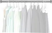 Harrms Wardrobe Rail, Extendable Clothes Rail Silver 35-60cm, Heavy Duty Wardrobe Pole and Fittings for hanging clothes, Stainless Steel Clothes Hanging Pole for Bedroom