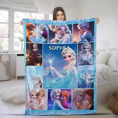 Custom Frozen Elsa Queen Fleece, Elsa Anna Sofa BLANKET BEST PRICE US SIZE