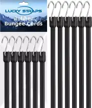 8 Inch Short Rubber Bungee Cords Heavy Duty Outdoor, Mini Small Bungee Straps wi