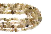 Natural Rutilated Quartz Smooth Polished Flat Freeform Nugget Gemstone Beads