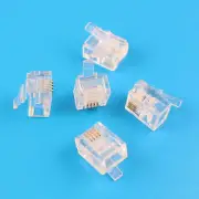 100Pcs RJ11 Connector Modular Phone Plug 6P4C CAT3