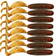 20 x Soft Plastic Bream Fishing Lures Grub Curly TAIL FLATHEAD Bass Cod Lure