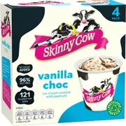 Skinny Cow Ice Cream Sundaes Vanilla Chocolate 4 pack