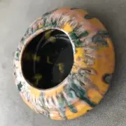 Art Pottery Earth Stile Ashtray Signed Hand Painted Studio MB