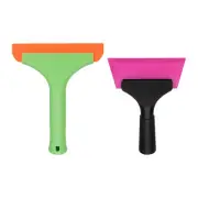 Shower Squeegee 6"with Rubber Squeegee, Green/Orange, Black/Pink