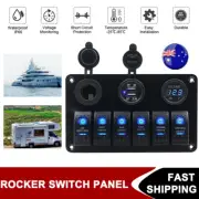 6 Gang 12V Switch Panel LED Rocker Car RV Boat Marine Circuit Breaker Waterproof (for: Mazda)