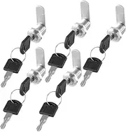 POPETPOP 5 Sets Drawer Cam Lock Lock Replacement Part Zinc Alloy Silver