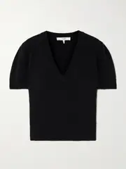 [FRAME] FRAME - Gathered Recycled-cashmere Sweater - Black - small small Black