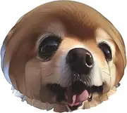 Happy Pomeranian Shower Hat, Reusable Waterproof Shower Cap for Men and Women, Elastic Band, Swimming Cap, Double Layer, Washable, Swimming Cap for All Hairstyles, Travel-Friendly