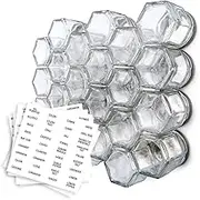 Gneiss Spice Magnetic Glass Spice Jars | Create a Vertical Spice Rack on Your Fridge | Includes 200 Spice Labels to Personalize to Your Pantry (24 Small Jars)
