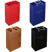 在飛比找樂天市場購物網優惠-批發新款單雙支紅酒紙盒手提袋套裝葡萄酒包裝盒定制紅酒紙袋牛皮