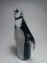 VTG Hand Blown Art Glass Penguin Large Paperweight Sculpture