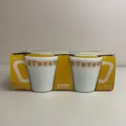 Pyrex-Butterfly Gold 9 Ounce Mugs In Box- New 4 Piece Set