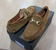 $275 Mens Allen Edmonds "Sebastian" Suede Bit Loafers Casper Green 10