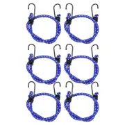 6Pcs Bungee Cord with Hooks 24" Rubber Bungee Cords for Outdoor, Blue