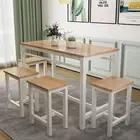 AWQM 5 Pcs Dining Table Set, Modern Bar Table Set with 4 Chairs, Home Kitchen