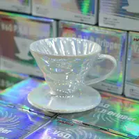 在飛比找momo購物網優惠-【HARIO】V60 陶瓷濾杯 V01 鈦白珠光 鍍鈦 VD