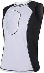 TUOY Men's Padded Compression Shirt Protective T Shirt Rib Chest Protector for Football Paintball Baseball