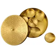 Brass Spice Box Indian Set For Kitchen With Spoon|Brass Masala Box|Masala Dan...