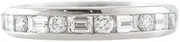 [HEARTS AND YOU] 2ct Emerald Round Cut Moissanite Channel Set Half Eternity Band White Gold Plated