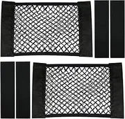 IONPSHG 2 Pcs Universal Mesh Cargo Storage Pocket Bag Stretchable Storage Net Wall Sticker Organizer Pouch Bag Car Trunk Storage Organizer with Tape Stickers for Car SUV RV Home Storage 27.6 x 9.8inch