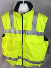 NWT VizGuard by Spiewak Florescent Vest Hi Vis Reversable Reflective L & XL (X33