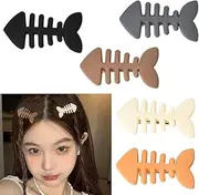 Fisd Bone Hair Clips Cute Fish Shape Hair Barrettes for Women Girls Simple Geometric Hairpins for Long Short Hair Accessories Fishbone Alligator Hair Clip for Teen Girls 5 PCS