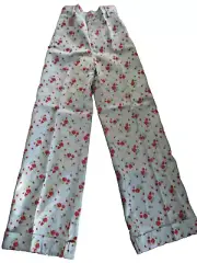 Vtg 70's Retro NWT FLOCKED FLORAL Balloon Legged Pants 26" Waist / 11" Wide S/XS