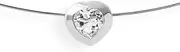 [Drachenfels Design] Drachenfels Small Heart Pendant Made of Real Silver with Rock Crystal Stone Heart | Heartbreaker Stone Collection | Elegant Pendant for Women | D HE 30-4/AG, Stone, rock crystal