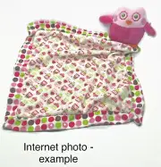 NWT Baby Ganz pink green mini blankie owl blanket baby lovey