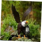 Metal Bald Eagle Large Outdoor Statues,Yard Decorations Black Bald Eagle