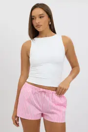 Pink Stripe Shorts Mid Rise - Size 16XL, Women's Shorts