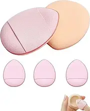 LeoLeoyy Mini Powder Puff Triangle Puff with Case,Round Puff,Reusable Finger Makeup Puff,Beauty Blender for Foundation Concealer Cosmetic Tool,Wet and Dry Powder Puff (Pink)