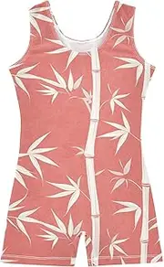 [FRODOTGV] Red Trees Leotards for Girls Gymnastics with Shorts Soft Tumbling Outfit for Dancewear, Tumbling Class, Swimming