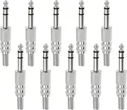 eMagTech 10Pcs 3.5mm TRS Male Stereo Jack Plug Audio Connector Accessories for Guitar, Mixer, Amplifier, Keyboard, KTV Equipment, Other Audio Devices