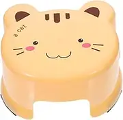 Ciieeo Plastic Stool Boys and Girls' Step Stool Toilet Stool Non-Slip Bathroom Stool Compact Easy to Store Yellow