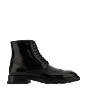 Alexander McQueen Low Block Heeled Lace-Up Boots 44,45,39,40,41.5,41,42,43 black
