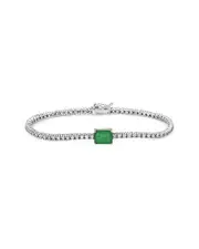 Forever Creations 14K 4.85 ct. tw. Diamond & Emerald Bracelet