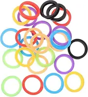 ERINGOGO 25Pcs Silicone Key Caps Key Identifier Rings for Organization Soft Elastic Covers Protect Keys from Scratches Portable Mixed for Home and Office Use