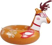 GALPADA 1 PC Outdoor Inflatable Snow Tube Durable PVC Snow Sled with Adorable Deer Design Easy to Clean Lightweight for Winter Fun for Adults