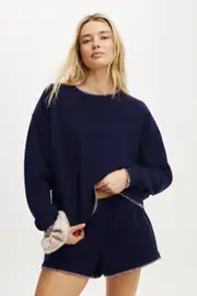 [Body] Body - Cosy Sleep Jumper - Navy vision/lilac sachet L NAVY VISION/LILAC SACHET