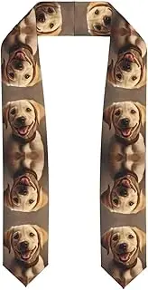 [SKKNT] Cute Labrador Dog Print Graduation Shawl Stole For Academic Commencements Honor Sash Congratulations Gift